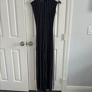 Norma Kamali Monochrome Striped Dress